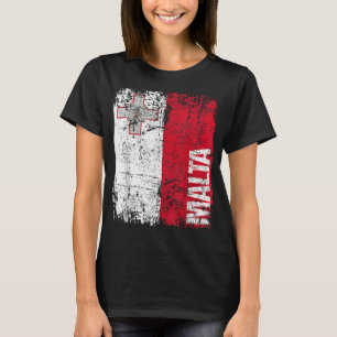 MALTA Flag Vintage Distressed MALTA  T-Shirt