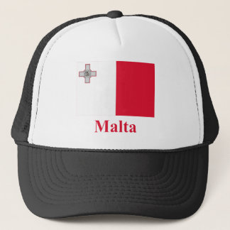 Malta Flag with Name Trucker Hat