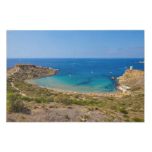 Malta Ghajn Tuffieha Bay Mediterranean Sea