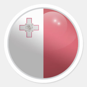 Malta Glossy Circle Flag Classic Round Sticker