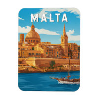 Malta Illustration Travel Art Vintage