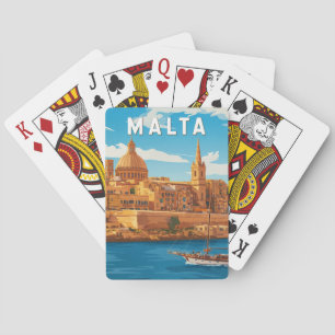 Malta Illustration Travel Art Vintage Playing Cards