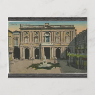 Malta - Library, Vintage Postcard