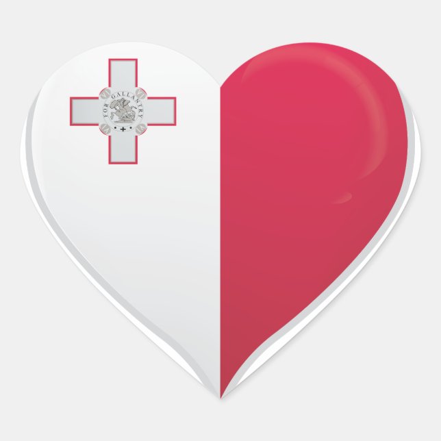 Malta love flag pride heart sticker (Front)