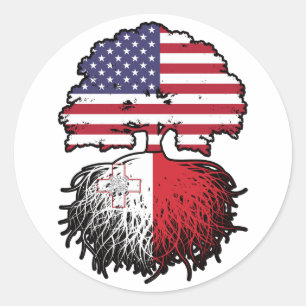 Malta Maltese American USA United States America Classic Round Sticker