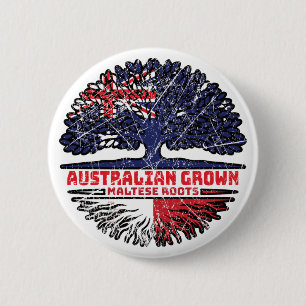 Malta Maltese Australian Australia Tree Roots Flag 6 Cm Round Badge