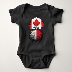 Malta Maltese Canadian Canada Tree Roots Flag Baby Bodysuit