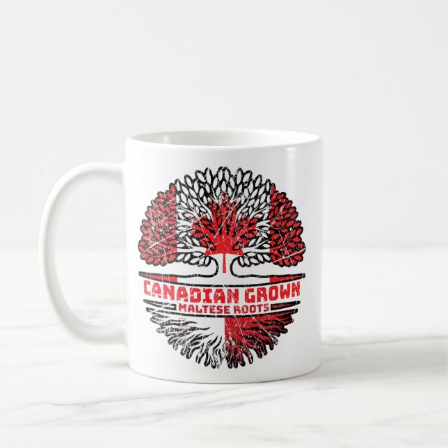 Malta Maltese Canadian Canada Tree Roots Flag Coffee Mug (Left)