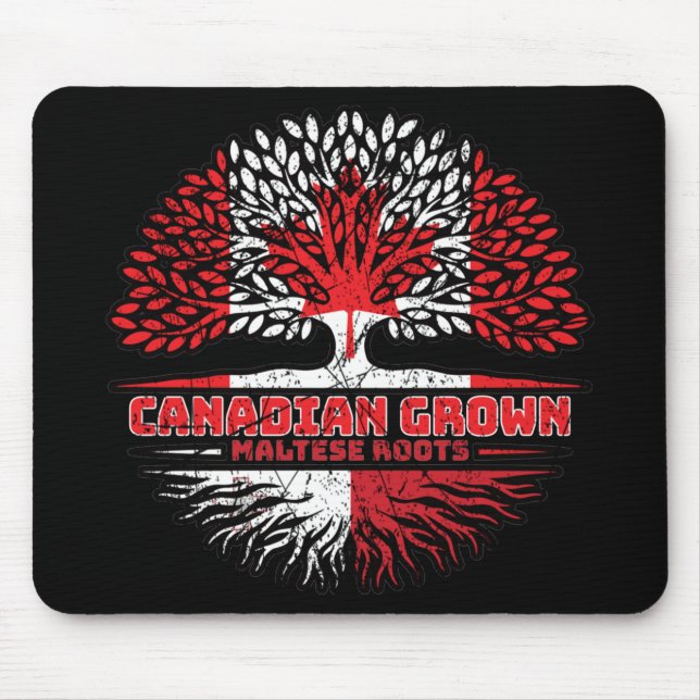 Malta Maltese Canadian Canada Tree Roots Flag Mouse Mat (Front)