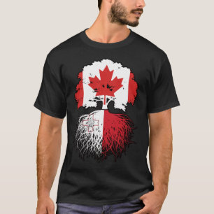 Malta Maltese Canadian Canada Tree Roots Flag T-Shirt