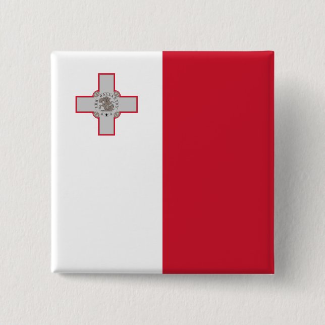 Malta (Maltese) Flag 15 Cm Square Badge (Front)