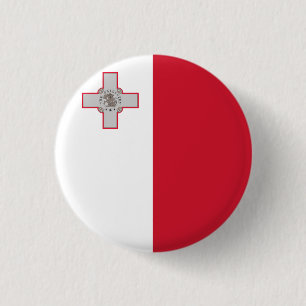 Malta (Maltese) Flag 3 Cm Round Badge