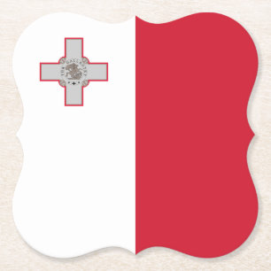 Malta (Maltese) Flag Paper Coaster