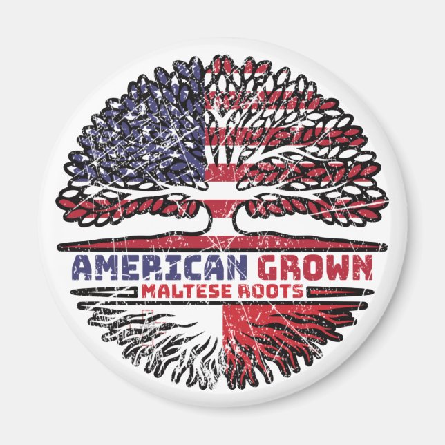 Malta Maltese US American USA United States Tree Magnet (Front)
