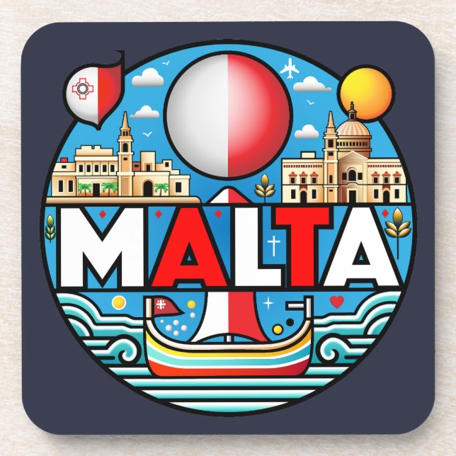 Malta Mediterranean Island Nation Coaster (Front)