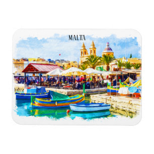 Malta Mediterranean Panorama View  Magnet