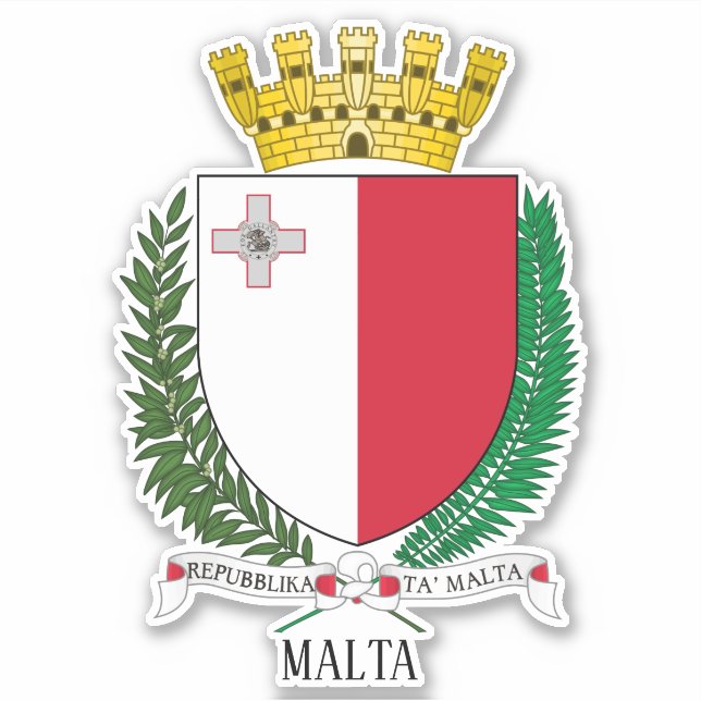 Malta National Coat Of Arms Patriotic (Front)