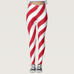 Malta National Flag Colours Diagonal Striped Leggings