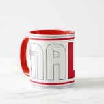 Malta National Flag Patriotic Coffee Mug<br><div class="desc">Malta National Flag Patriotic Coffee Mug with the delightful inscription "Malta" which is infused with the pattern and the colours from the national flag. Design is finished with the two double thin lines in complementing colours on the top and on the bottom of the cup. Colours inside the cup and...</div>