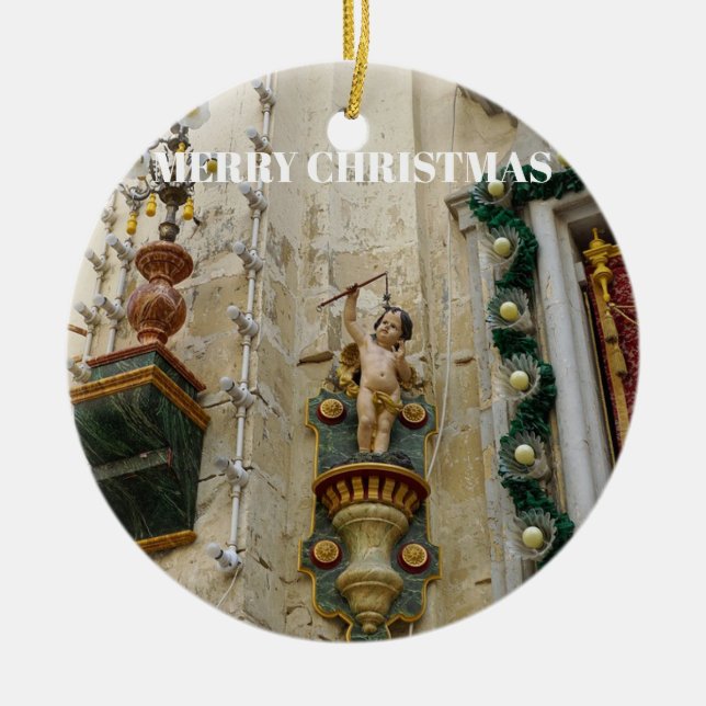 Malta Panoramic Christmas Travel Ornament (Front)
