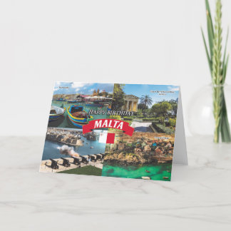 Malta Places of Interest Birthday Card