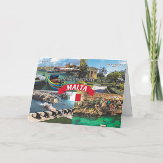 Malta Places of Interest Birthday Card