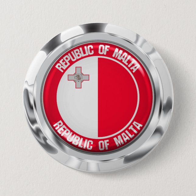 Malta Round Emblem 7.5 Cm Round Badge (Front)