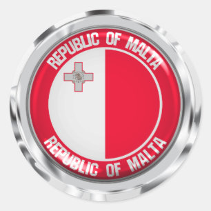 Malta Round Emblem Classic Round Sticker