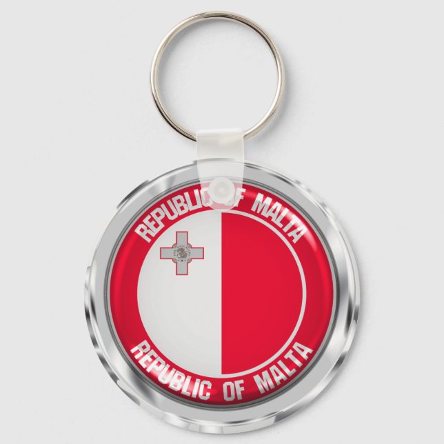 Malta Round Emblem Key Ring (Front)