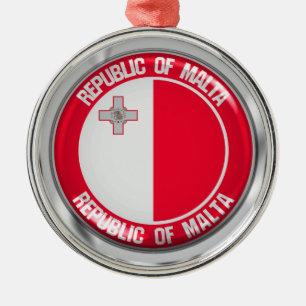 Malta Round Emblem Metal Tree Decoration