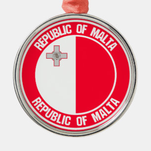 Malta Round Emblem Metal Tree Decoration