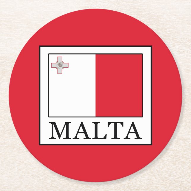 Malta Round Paper Coaster (Front)