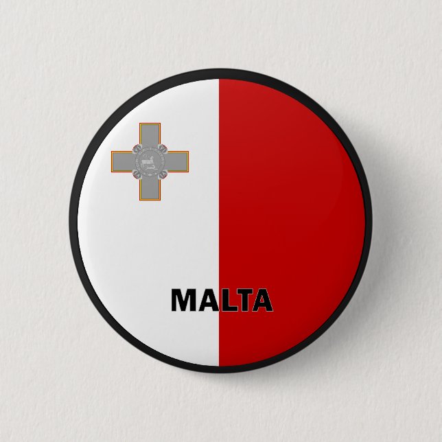 Malta Roundel quality Flag 6 Cm Round Badge (Front)