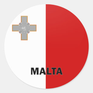 Malta Roundel quality Flag Classic Round Sticker