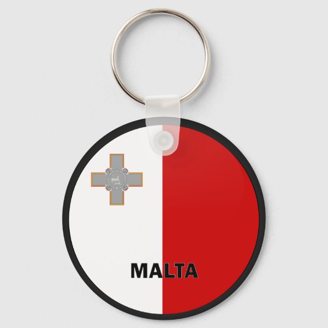 Malta Roundel quality Flag Key Ring (Front)