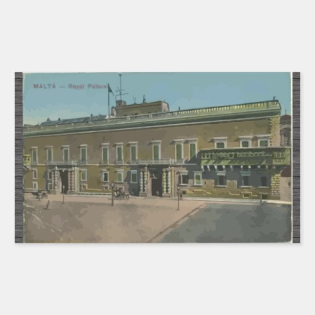 Malta - Royal Palace, Vintage Rectangular Sticker (Front)
