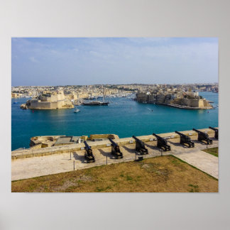 Malta Saluting Battery Cannons Grand Harbour Poster