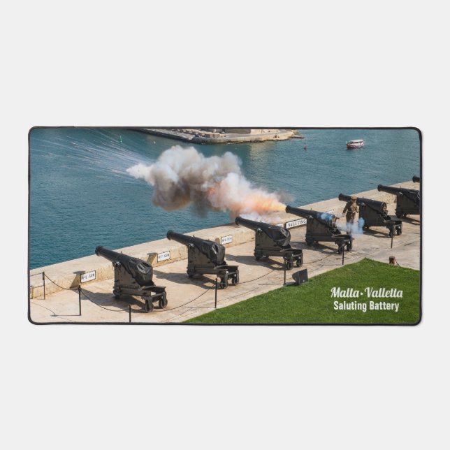 Malta Saluting Battery Upper Barrakka Gardens Desk Mat (Front)
