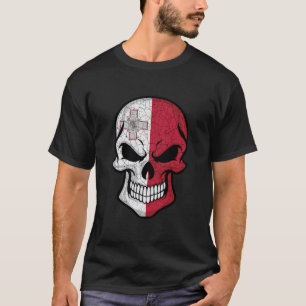 Malta Smiling Skull Flag T-Shirt