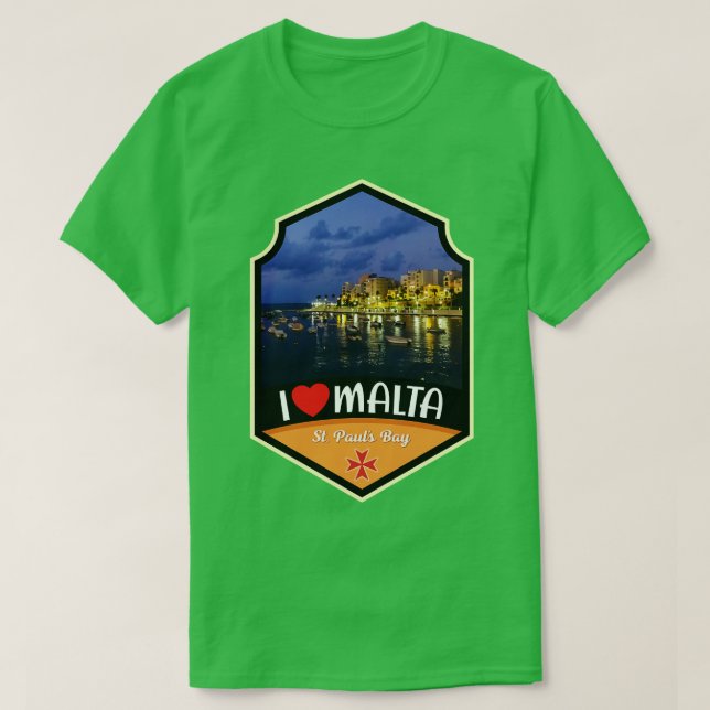 Malta St Pauls Bay T-Shirt (Design Front)