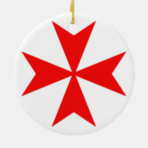 malta templar knights red cross religion symbol ceramic tree decoration