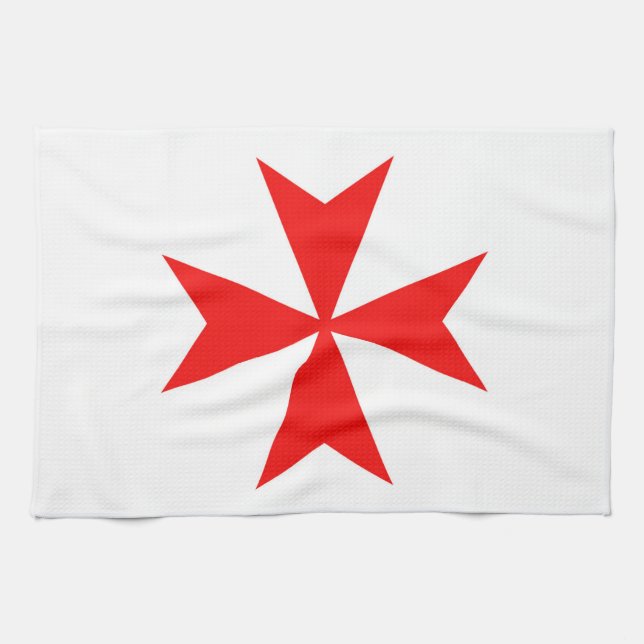 malta templar knights red cross religion symbol tea towel (Horizontal)