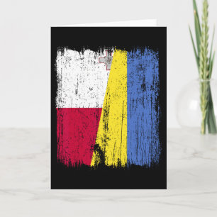Malta Ukraine Half Flag Maltese Ukrainian Heritage Card