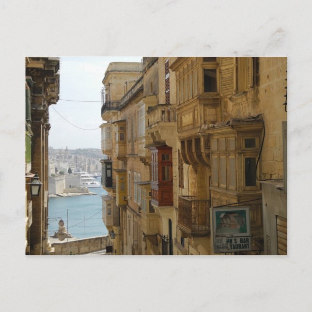 Malta - Valetta - Higher Street Postcard (Front)
