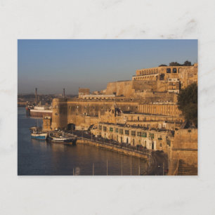 Malta, Valletta, harbour view from Lower Barrakka Postcard