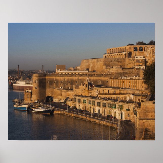 Malta, Valletta, harbour view from Lower Barrakka Poster (Front)