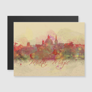 Malta Valletta Red Coastline Watercolor