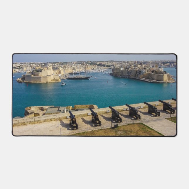 Malta Valletta Saluting Battery Grand Harbour Desk Mat (Front)