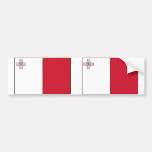 Malta With Border, Malta flag Bumper Sticker