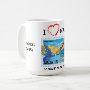 Malta with Luzzu Personalised Name Designed Mug